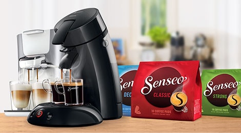 Der er et stort udvalg af SENSEO®-kaffemaskiner, blandinger og smagsvarianter