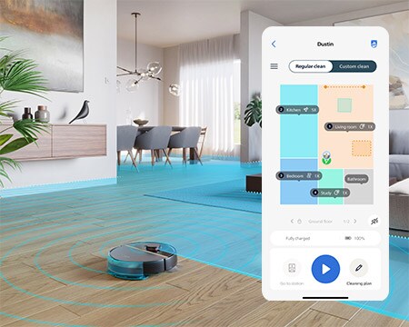Philips HomeRun-appen, telefonskærm med kortlægningsfunktion
