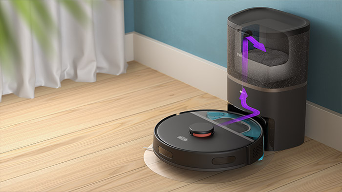 Videominiature med vejledning til brug af den automatiske tømningsstation (XU3100/3110)