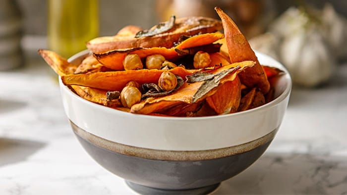 Pommes frites af søde kartofler 