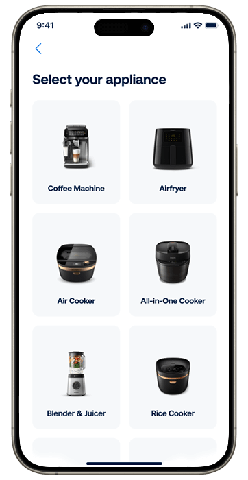 Smartphone med HomeID-sk&aelig;rm med tilg&aelig;ngelige enheder