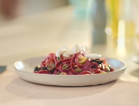 Rødbede-fettuccine