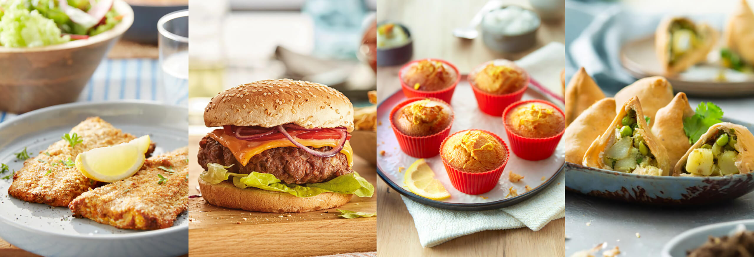 Fire forskellige, velsmagende retter tilberedt med Philips Dual Basket